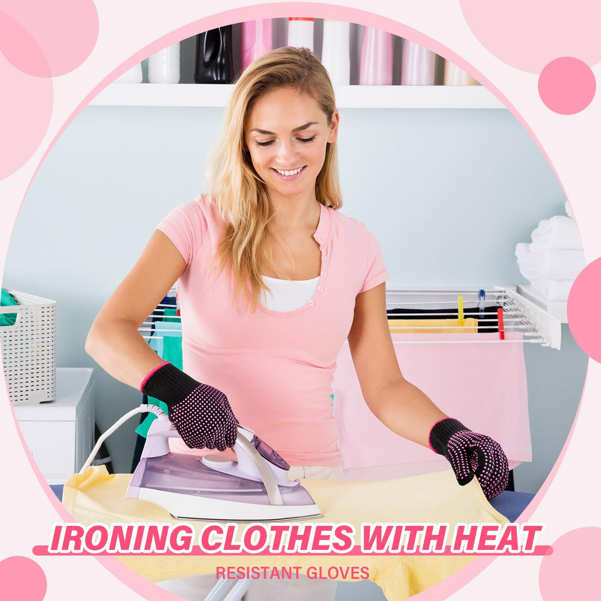 Suhine 20 Pcs Heat Resistant Gloves Professional Heat Resistant Gloves for Hair Styling Curling Heat Resistant Work Gloves(Silicone Bumps Style) Suhine