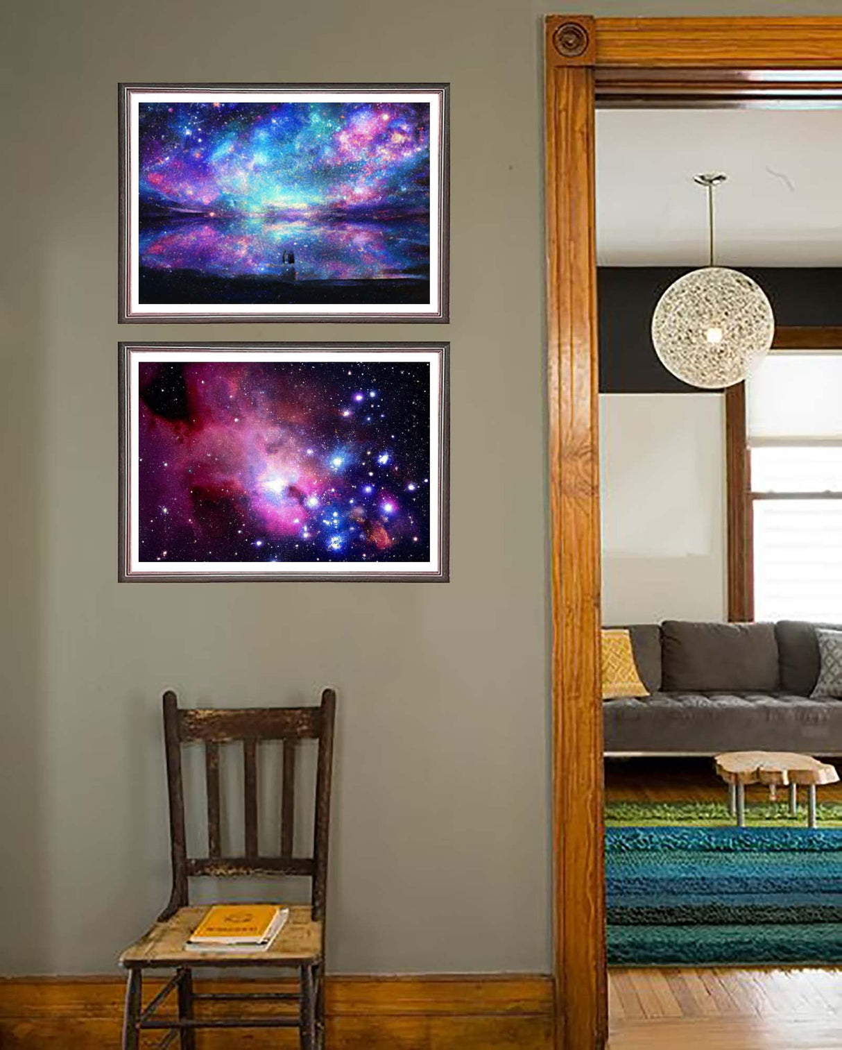 SKRYUIE 2 Pack 5D DIY Diamond Painting Starry Sky & Aurora Full Drill Paint with Diamonds, Polar Lights Rhinestone Wall Mosaic Home Decor 12x16 inch (30x40cm) SKRYUIE