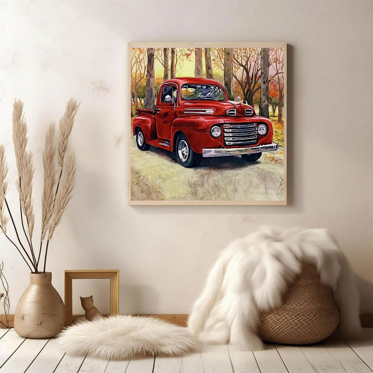 KTHOFCY 5D DIY Diamond Painting Kits for Adults Kids, Classic Car Full Drill Embroidery Cross Stitch Crystal Rhinestone Paintings Pictures Arts Wall Decor Painting Dots Kits 11.8X11.8 inch KTHOFCY