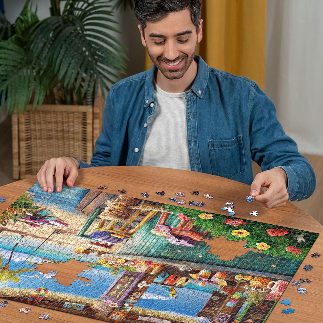 Ravensburger Beach Bar Breezes 1500-Piece Jigsaw Puzzle - Engaging Beach-Themed Artwork | Premium Quality | Perfect Interlocking Fit | Ideal for Adults and Kids Aged 14+ Ravensburger
