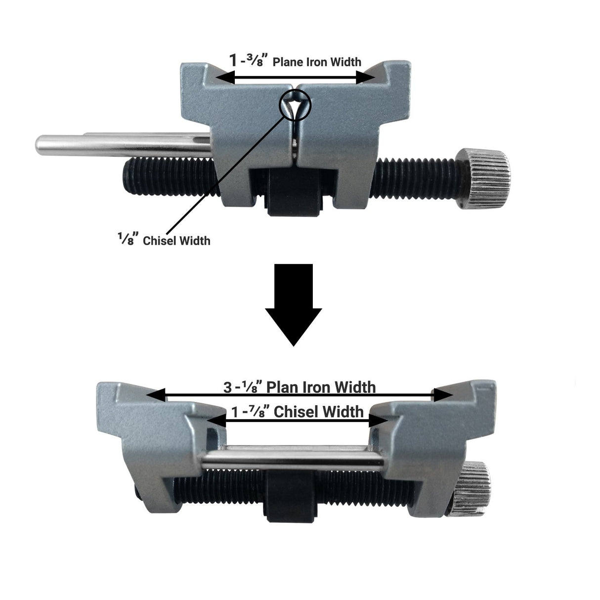 ATLIN Honing Guide - Sharpening Jig for Chisels 1/8” to 1-7/8”, Planer Blades 1-3/8” to 3-1/8” ATLIN