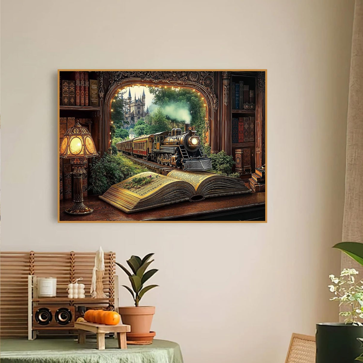 WUDWL Diamond Art Kits for Adults Beginner, Magic Castle DIY Modern Diamond Painting Kits 5D Diamond Dots Gem Art Crafts with Tools,Round Full Drill Funny Crafts for Home Wall Decor&Gift-12x16inch WUDWL