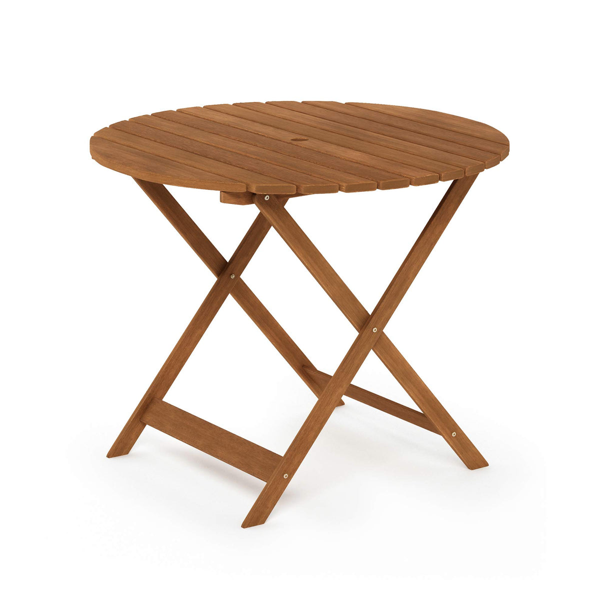 Furinno FG19018F Tioman Outdoor Hardwood Nation Round Dining Table, Natural Furinno