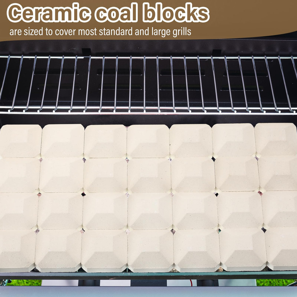 Baquler 100 Pcs Barbecue Briquettes Gas Grill Ceramic Briquettes Grill Bricks Replacement Parts Reusable Ceramic BBQ Bricks Evenly Heated Gas Grill Briquettes for Baker Chef BBQ Gas Grill Baquler