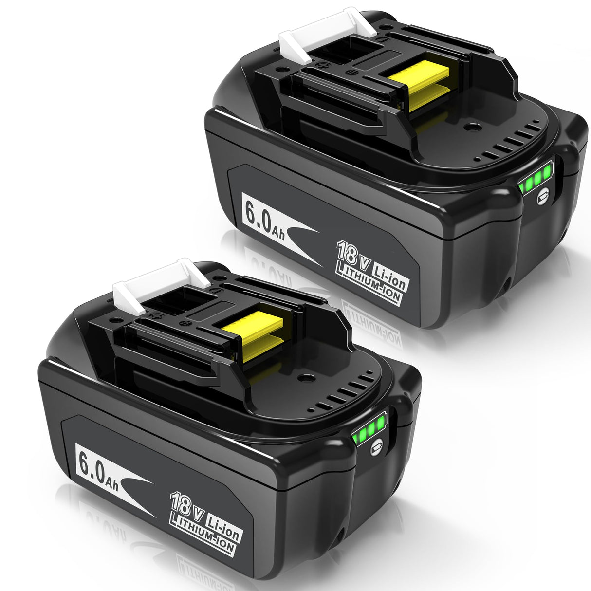 Worthmah 2 Packs 6.0Ah 18 Volt Replacement Battery Replacement for MAK Original 18V Battery with LED Indicator BL1815 BL1860 BL1830, Perfection Compatible with Original 18V Cordless Power Tools Worthmah