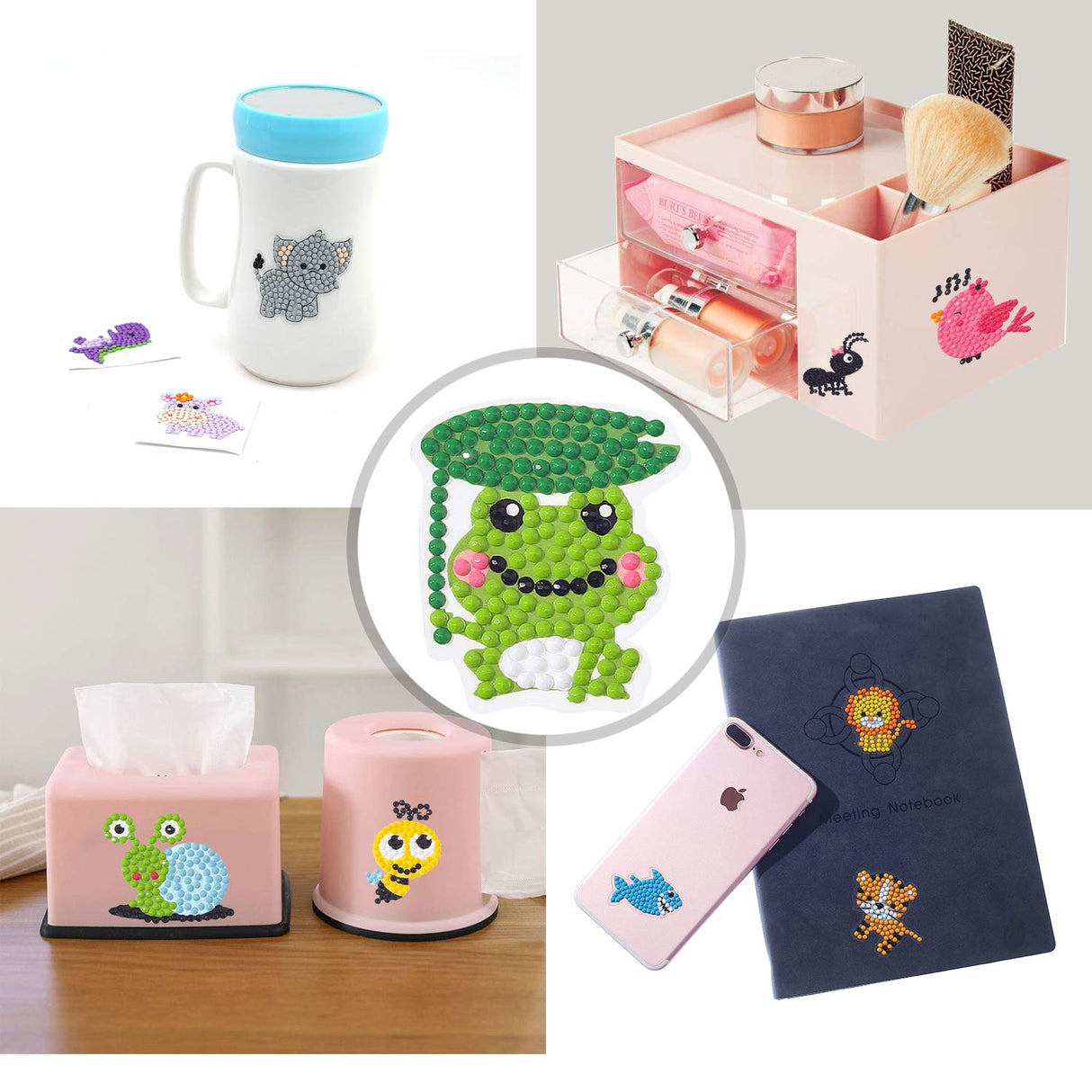 sinceroduct 5D Diamond Art Stickers for Kids, 18 Pcs Insect & Animal Sticker Kits, Eco-Friendly DIY Craft Set for Creative Skills Development sinceroduct