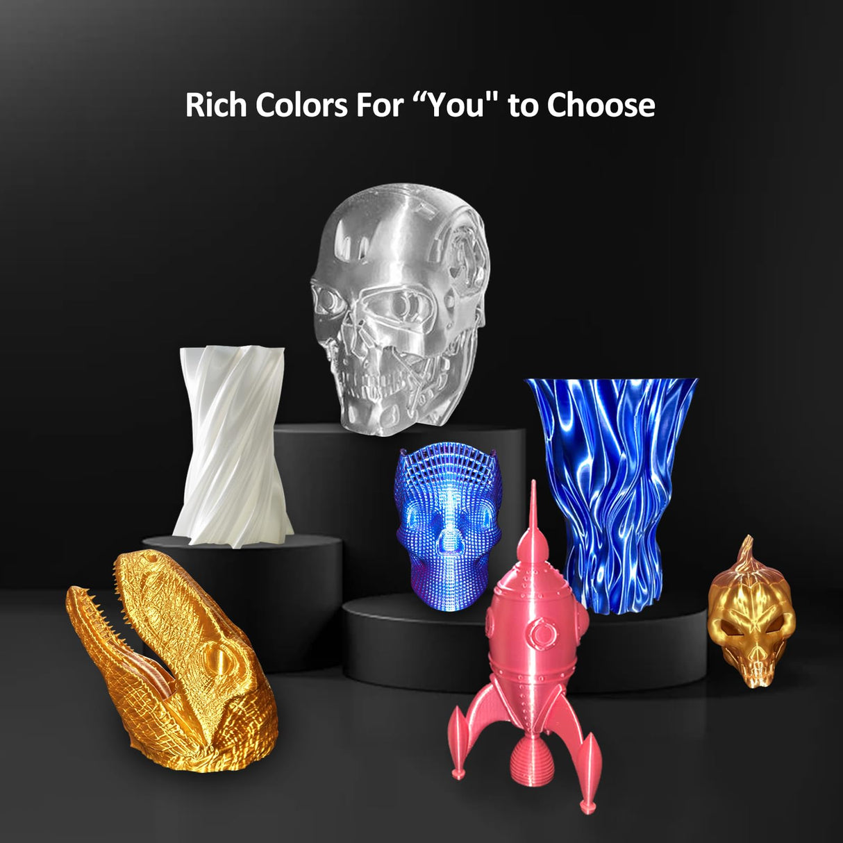 XZN Silk PLA Filament 1.75mm, Clog-Free, Metal-Like Shiny 3D Printer Filament 1kg Spool (2.2lbs), Neatly Wound, +/- 0.02mm Precision, Vacuum Packaging, Fit Most FDM Printer, Metallic Copper XZN