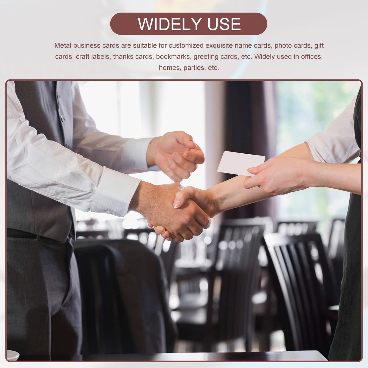 PATIKIL 300 Pack Sublimation Metal Business Cards Blank, 0.21mm Thick 3.4x2.1 Inch Aluminum Printable Name Card for Custom DIY Print, White PATIKIL