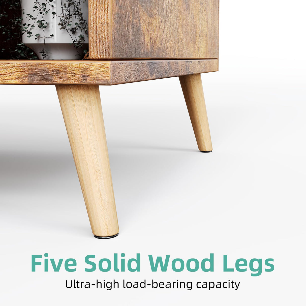 8-Cube Bookshelf 2 Tier Retro Bookcase with Legs, 11in Shelf Opening, 47" Wood Bookshelves Storage Organizer Shelf, Freestanding Open Book Shelves for Bedroom Living Room Office, Rustic Brown Flrrtenv