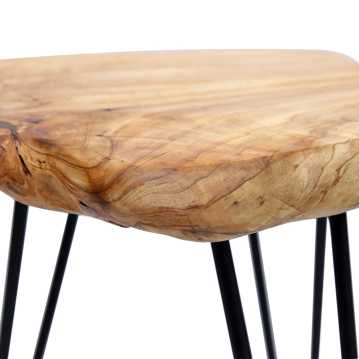 GREENAGE Cedar Roots Naturally Shaped Small Stool Side Table 12" x 13.5" x 17.4" in Height Natural Wood Live Edge End Table for Living Room Home Decor Wooden Plant Stand GREENAGE