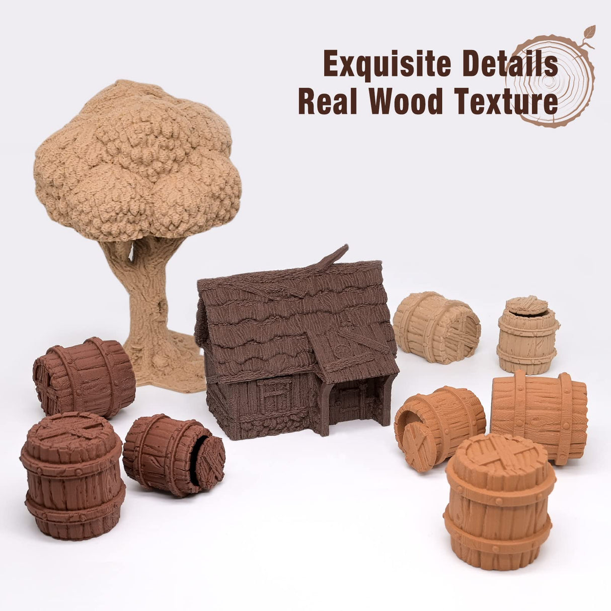 OVV3D Wood 3D Printer Filament Bundle, Wood PLA Filament 1.75mm Bundle, Wood Filament More Than 30% Real Wood Fiber, Walnut, Oak, Cherry, Teak, 1.75 PLA Filament 3D Printing Filament, 200g X 4 Pack OVVNYXE