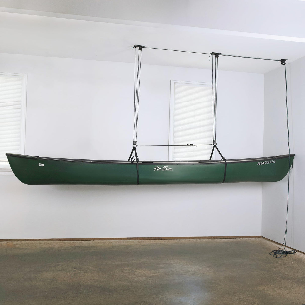 Teal Triangle Heavy Duty Elite Canoe Hoist, Easy-Lift Garage Pulley System, Holds 150 lbs, Fits 8-Foot Ceilings, Patented No-Slip Strap, No Setup Required Teal Triangle