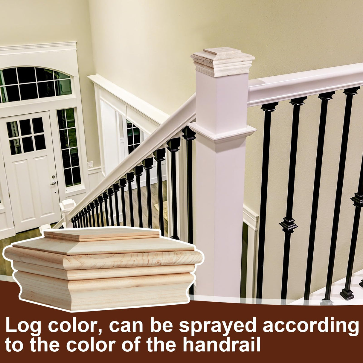 Soaoo 2 Pieces Wooden Post Caps Classic Cedar 4 x 4 Wood Post Caps Wood Fence Newel Post Mounting Kit Resistant Post Cover for Indoor Outdoor Fence Mailboxes Decks Soaoo