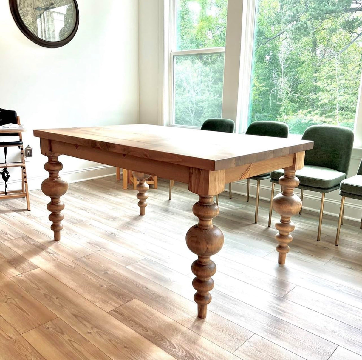 Carolina Leg Co. Massive Modern Chunky Pine Dining Table Legs - Handmade in USA - Set of 4 Wooden Legs with Large Center Ball (6.75 Diameter) - Ideal for Custom Furniture Projects CAROLINA LEG CO.