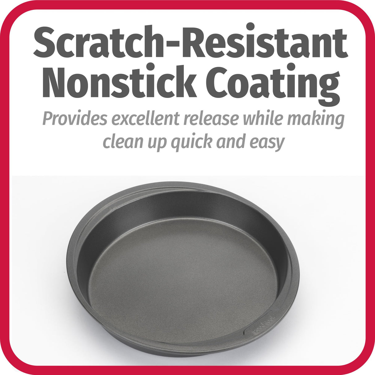 GoodCook Everyday Nonstick Steel Round Cake Pan, 9", Gray GoodCook