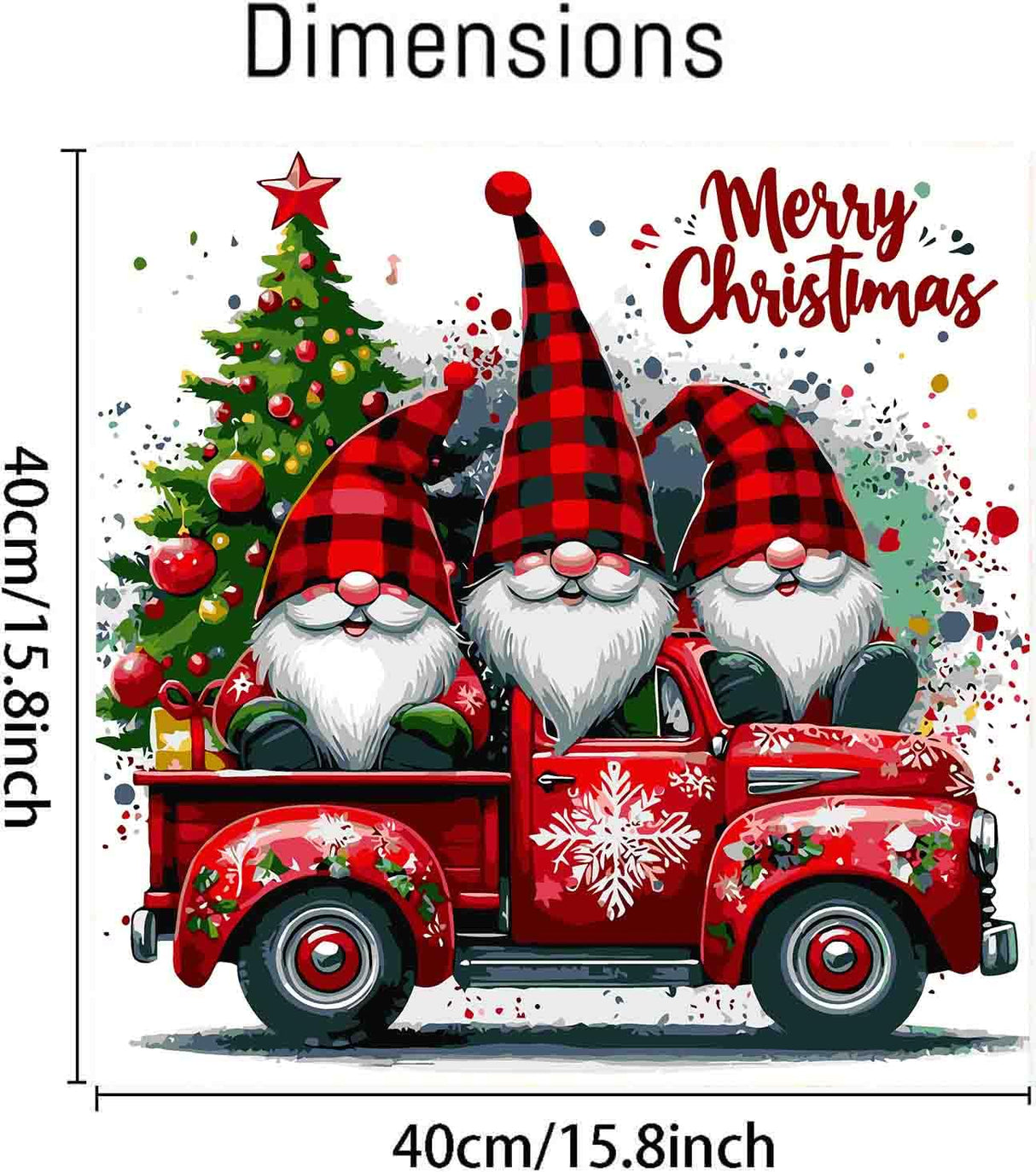 DYAIANGMU Christmas Paint by Numbers Kit for Adults Beginner,Gnome Paint by Number Kits on Canvas for Adults Beginner,Digital Oil Painting Kits for Home Wall Decor 15.7X15.7 Inch (with Frame) DYAIANGMU