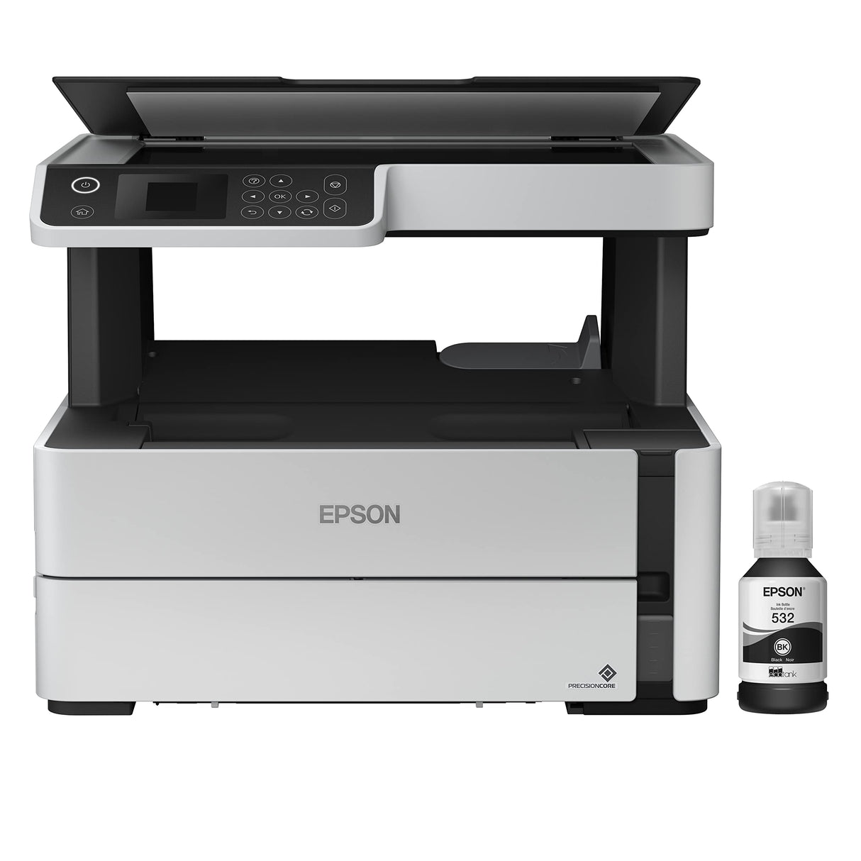 Epson EcoTank ET-M2170 Wireless Monochrome All-in-One Supertank Printer with Ethernet PLUS 2 Years of Unlimited Ink*,White Epson