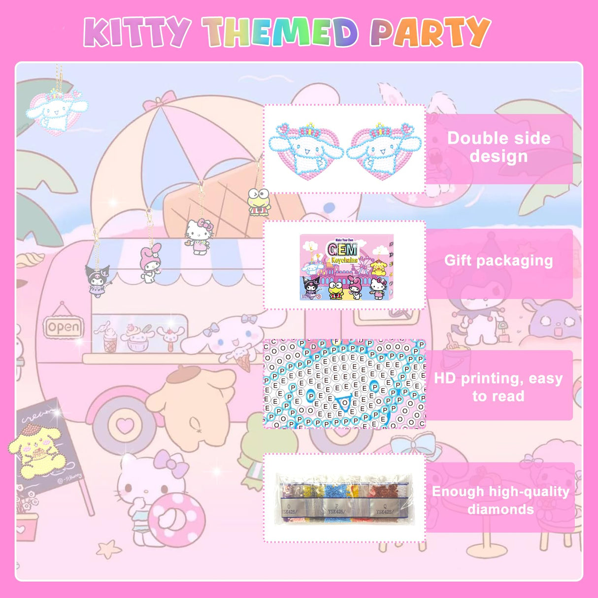 Crafts for Girls 8-12 - 6Pcs Make Your Own GEM Art Keychains - Arts and Crafts for Kids Ages 8-12 - Diamond Art Kits for Kids - 5D Dimond Art Paintings by Numbers - Art & Craft Gifts for 6 10 Year Old Nardoll