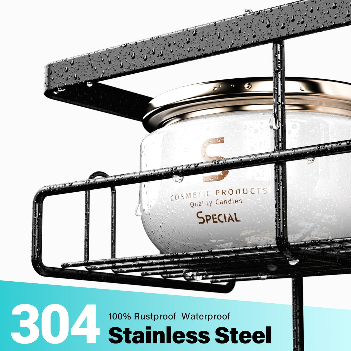 Aitatty Over the Door Shower Caddy Hanging: Black Rustproof Shower Organizer over the Door - No Drilling Bathroom Rack for Inside Aitatty