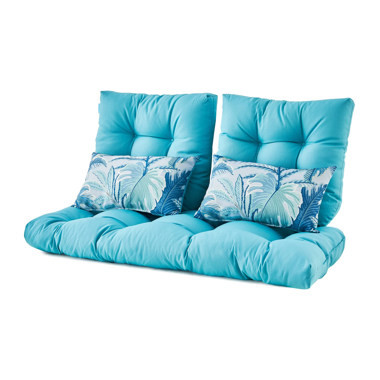 ARTPLAN Outdoor Cushions Loveseat All Weather Chair Cushions Bench Cushions Set of 5 Wicker Tufted Pillow for Patio Furniture ARTPLAN