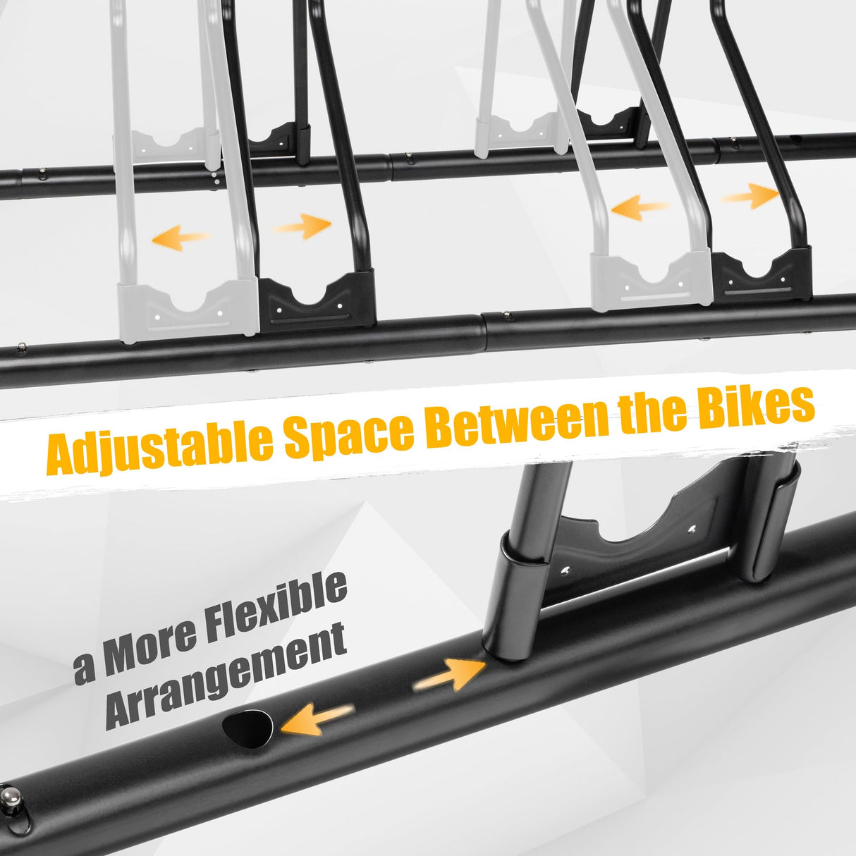 CyclingDeal Bicycle Floor Parking Rack Stand - for Mountain MTB Road Bike - Indoor Home Garage Storage - Adjustable 5 Bikes CyclingDeal