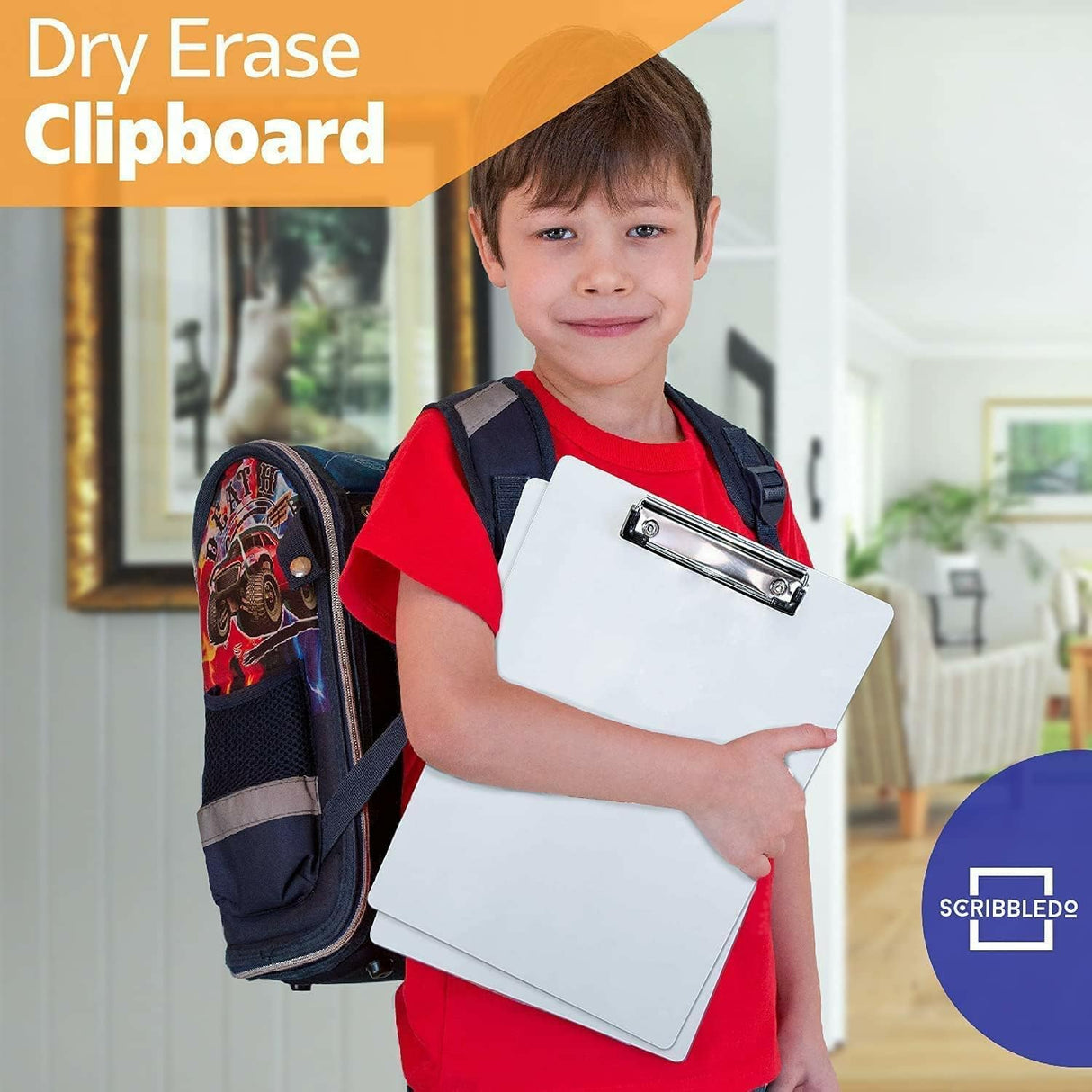 SCRIBBLEDO Dry Erase Clipboard Durable Double-Sided 9"x12" White Board Clipboard with Low Profile Clip White Clipboard for School Teacher Classroom Office Warehouse and Home Use Scribbledo