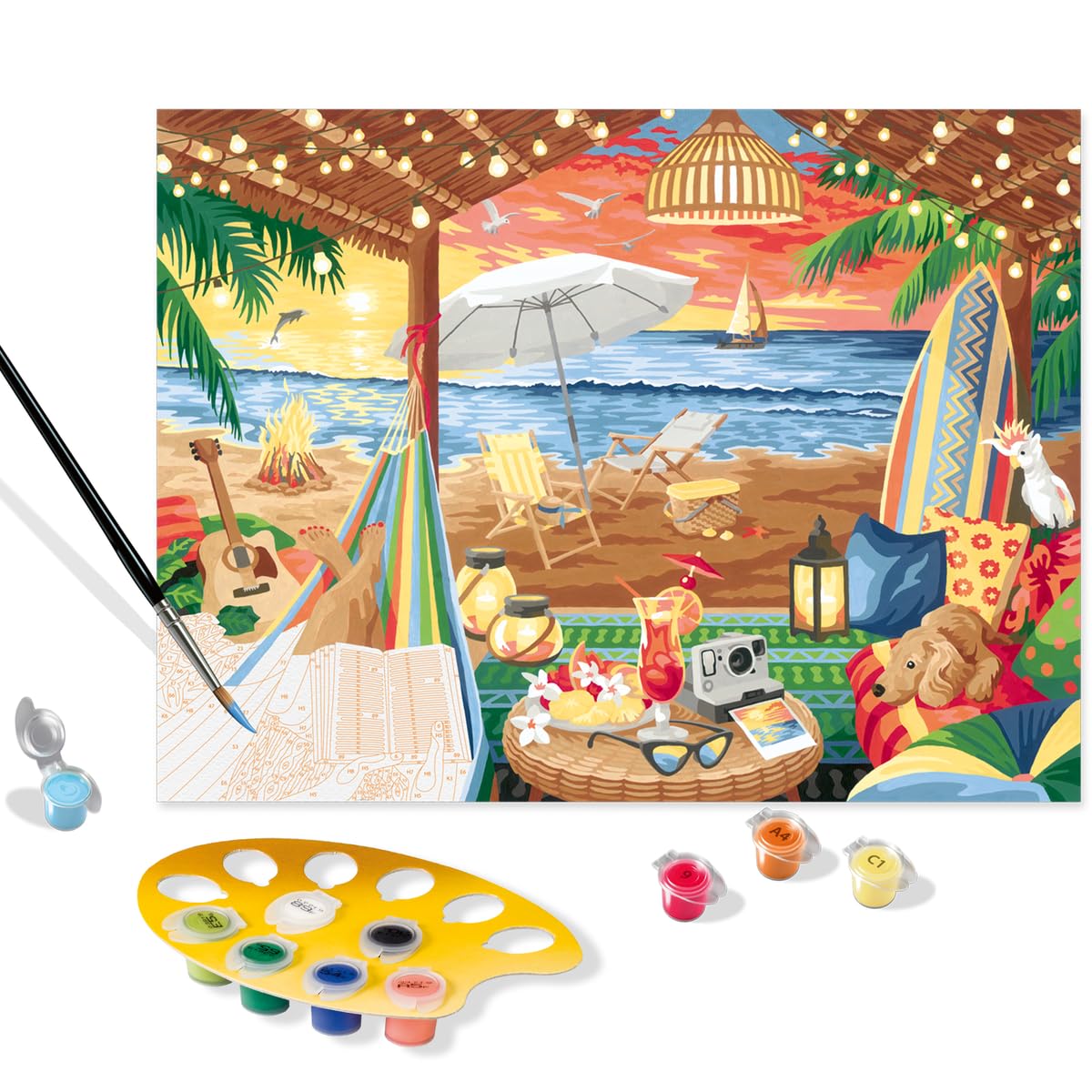 Ravensburger CreArt Cozy Cabana Paint by Numbers Kit for Adults - Painting Arts and Crafts for Ages 14 and Up Ravensburger