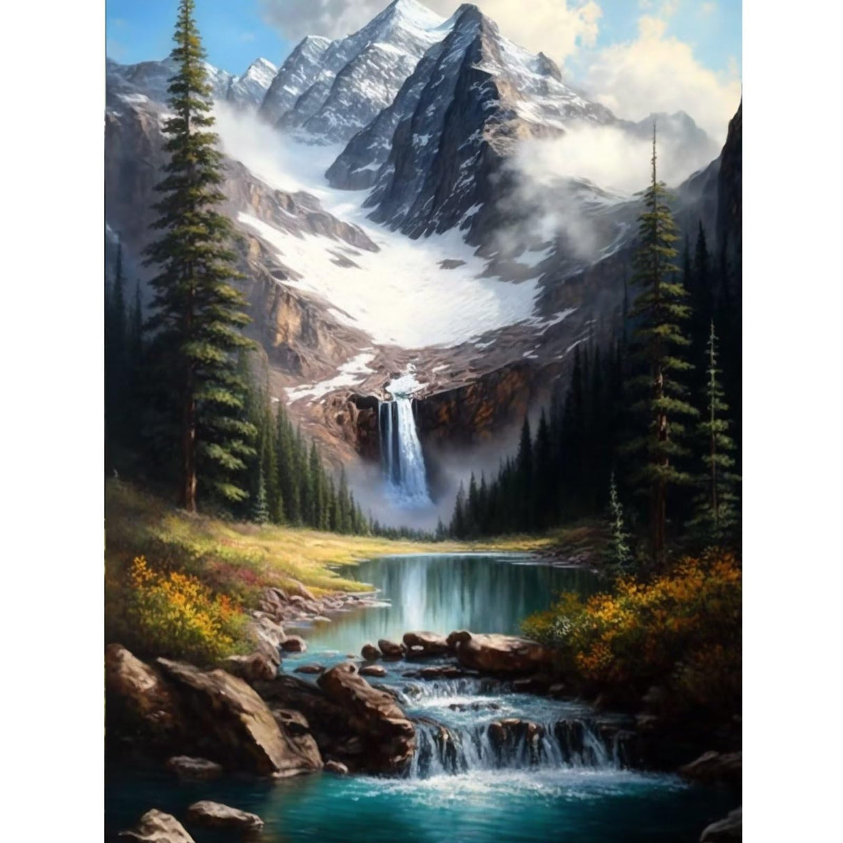 Landscape Diamond Painting Kits Waterfall Mountain Lake Gem 5D Art Painting Kits for Adults Nature Scenery DIY Diamond Painting Accessories for Home Wall Decor 8x12 inch CoHraeu