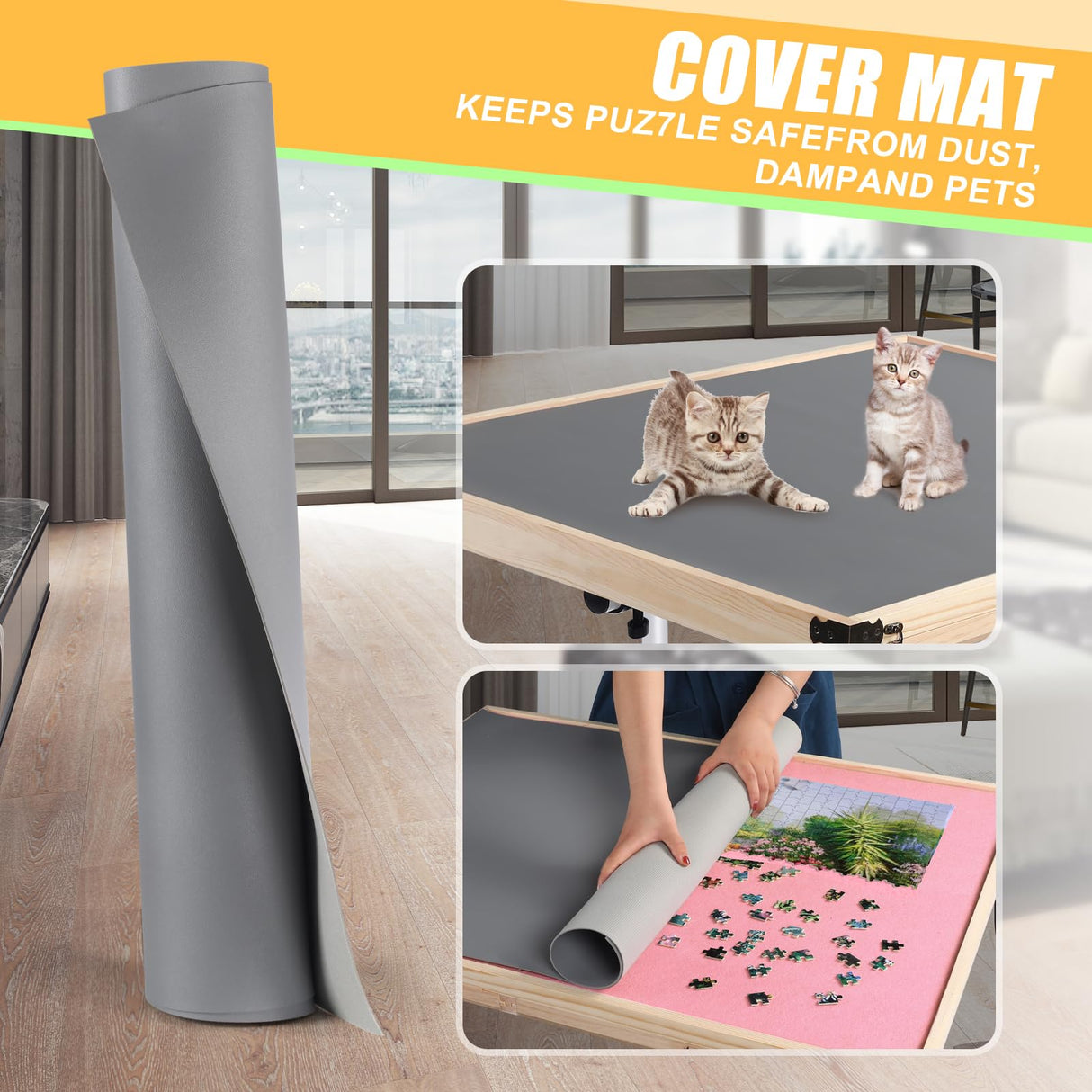 Pinikuyiro Pink Puzzle Table with Drawers and Wheels,Height Adjustable Jigsaw Puzzle Table with Metal Legs,Tilting Folding Puzzle Board for 1500 Pieces Puzzles Pinikuyiro