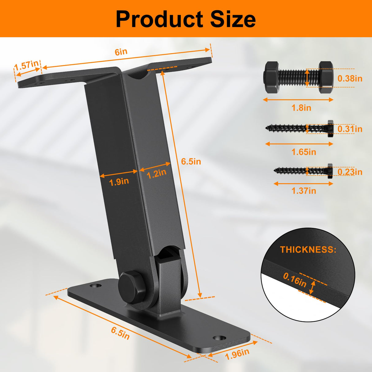 TROPTOLKY Heavy Pergola Brackets Adjustable Black Metal Roof Riser Beam Bracket Kit for Patio Roof and Patio Pergola (3Pcs ) TROPTOLKY