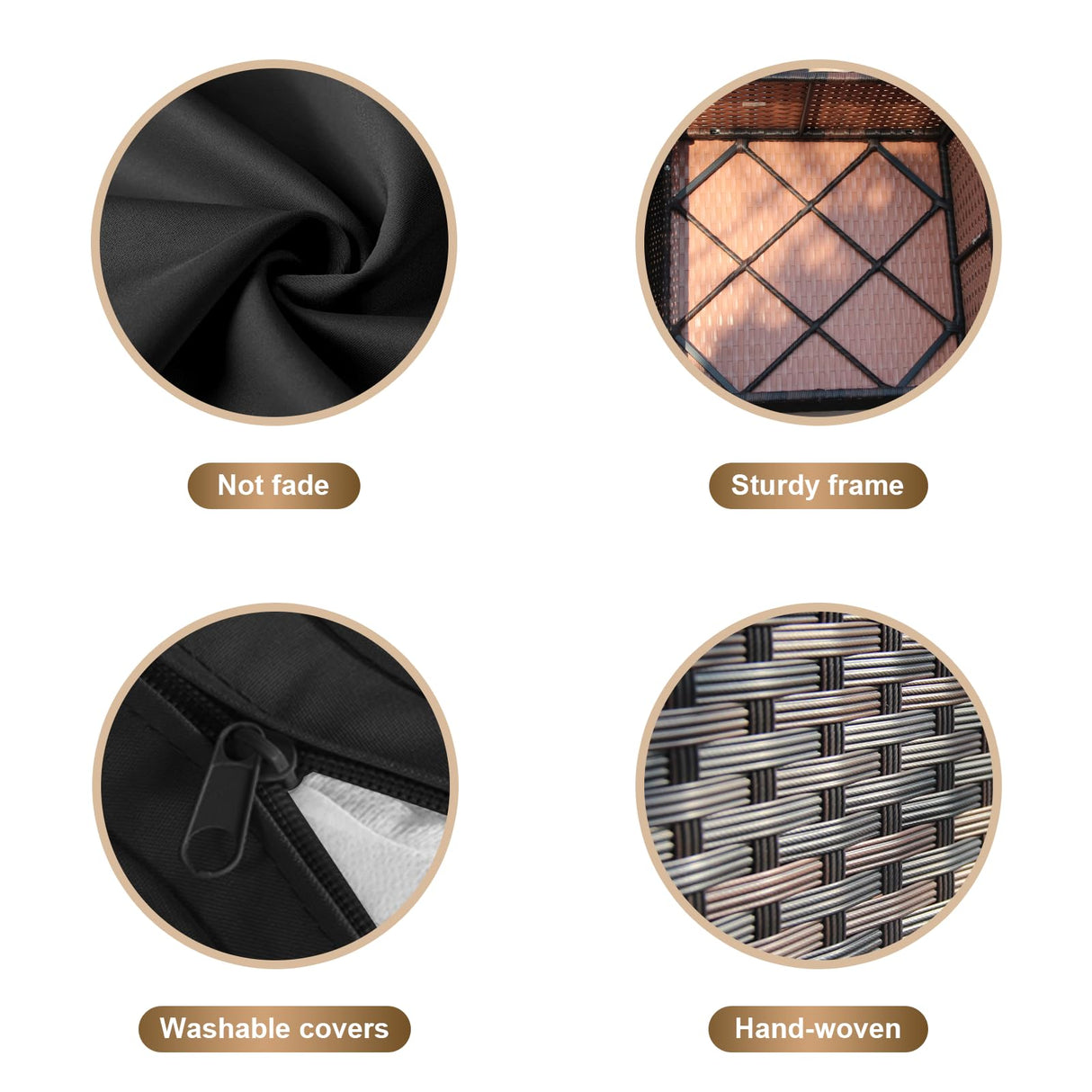 gaildon Patio Furniture Set, 5 PCS Outdoor Sectional Patio Furniture Set with 42" Fire Pit Table, Rattan Wicker Sofa Couch for Garden Backyard Deck Poolside, Black gaildon