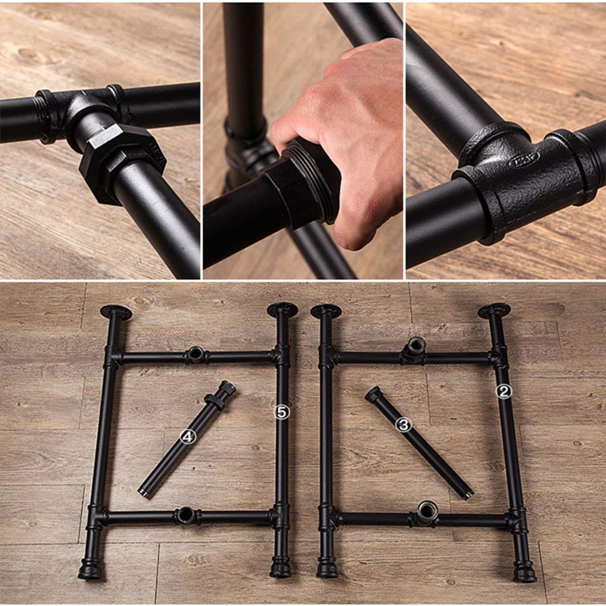 VANDNALI 24 Inch Industrial Rustic Iron Pipe Entry Table, End Table, Coffee Table, Side Table, Metal Legs, Bar Table/Home Set/Living Room Set/Dining Room1