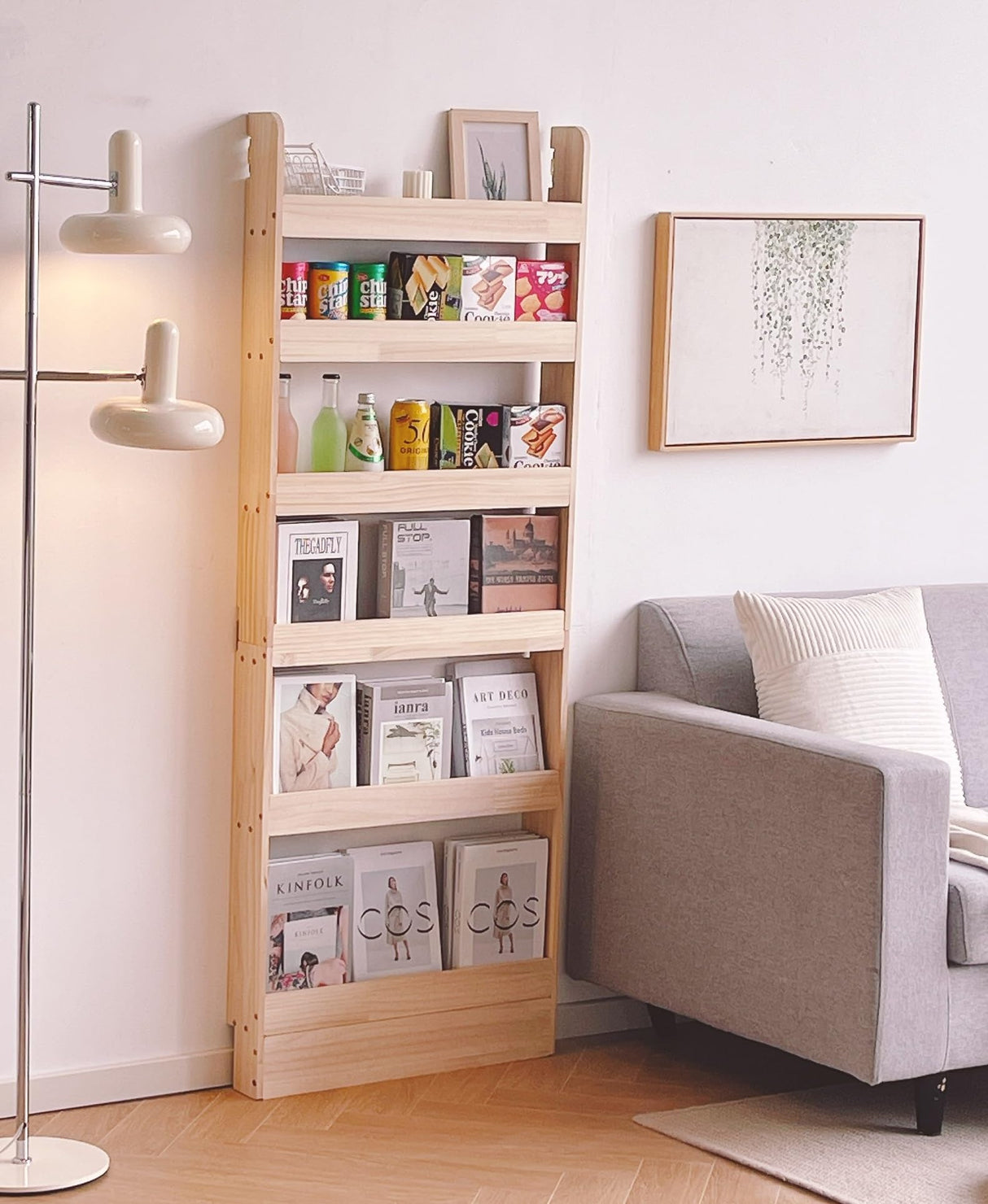 Heehee Solid Wood Bookshelf: Elegant Book and Toy Organizer for All Ages Heehee