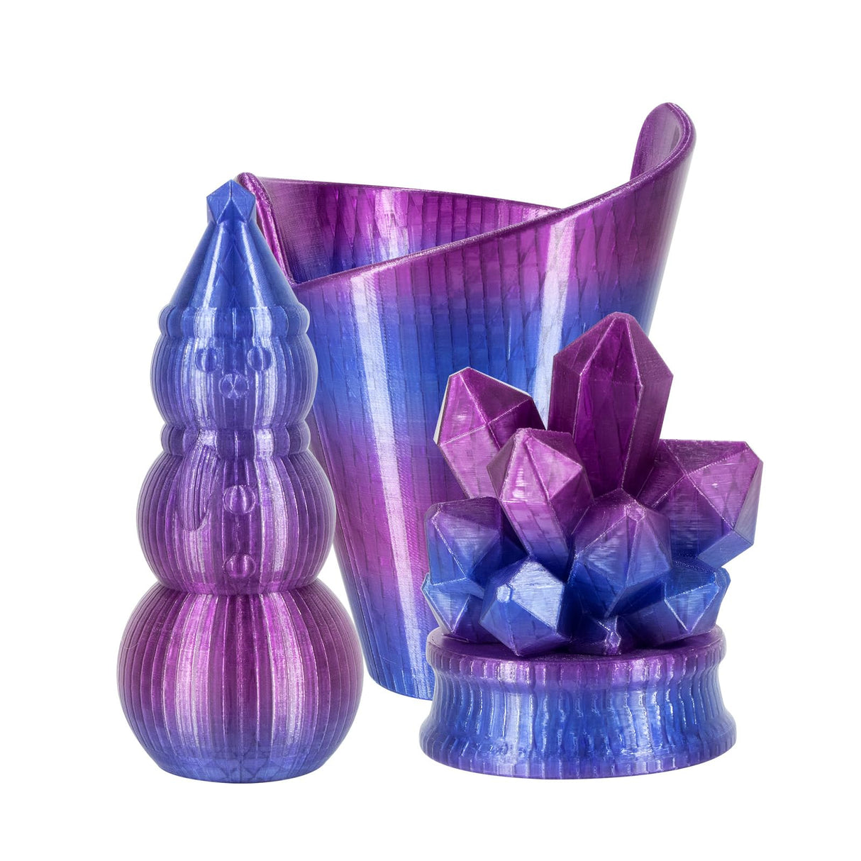 iSANGHU Transparent 3D Printer Filament 1.75mm, Multicolor Color Changing Gradient Blue to Purple PETG Filament with Light Transmission, Clear PETG Filament 1kg(2.2lbs) Spool iSANGHU