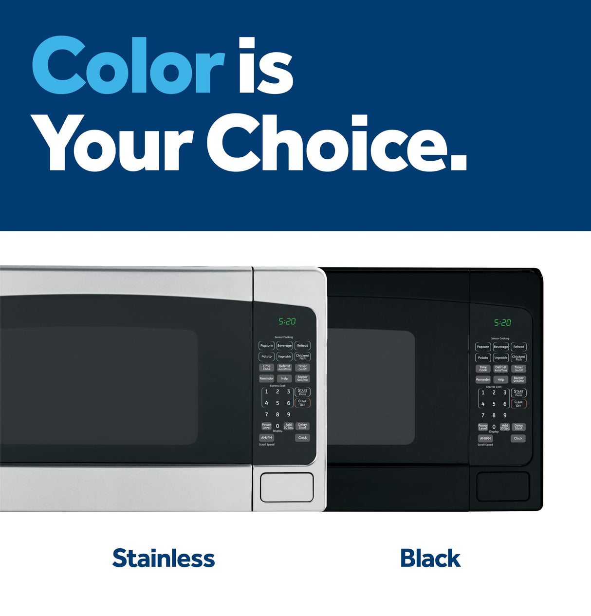 GE Countertop Microwave Oven, 1,200-watt Capacity, 2.0 Cubic Ft., 8 Auto Setting Cooking Settings, Child-Lock Technology, Kitchen Essentials for the Countertop, Dorm Room or Apartment, Satinless Steel GE