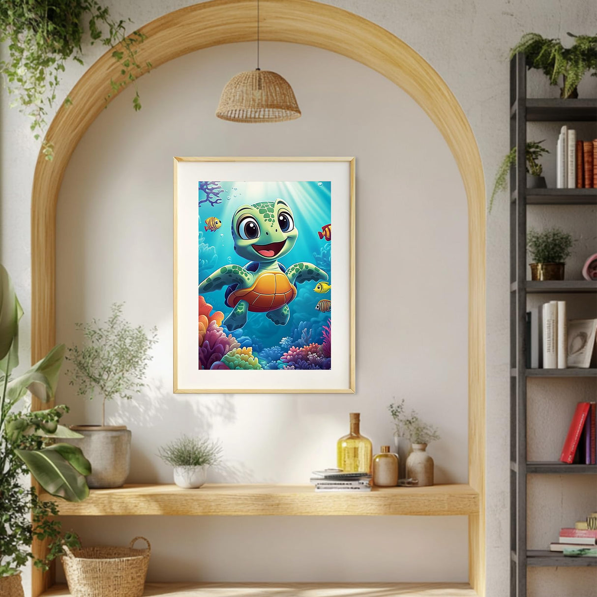 MEIYUDA Turtle Paint by Numbers Kit for Adults, Sea Turtle Paint by Numbers for Beginners, DIY Acrylic Oil Painting by Number on Canvas Without Frame for Home Wall Decor Gift 12x16in MEIYUDA