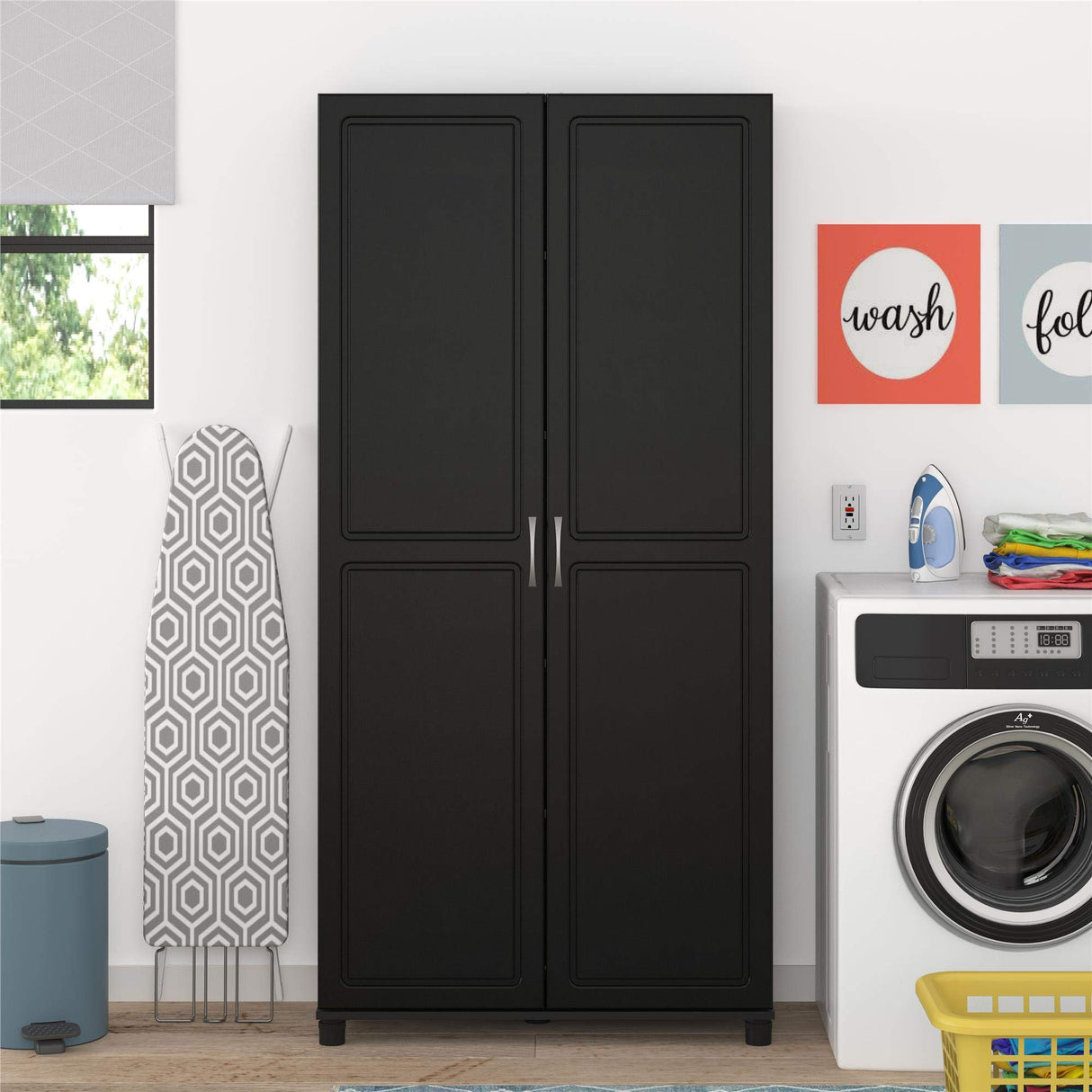 Systembuild Evolution Kendall 36" Utility Storage Cabinet, Black SystemBuild