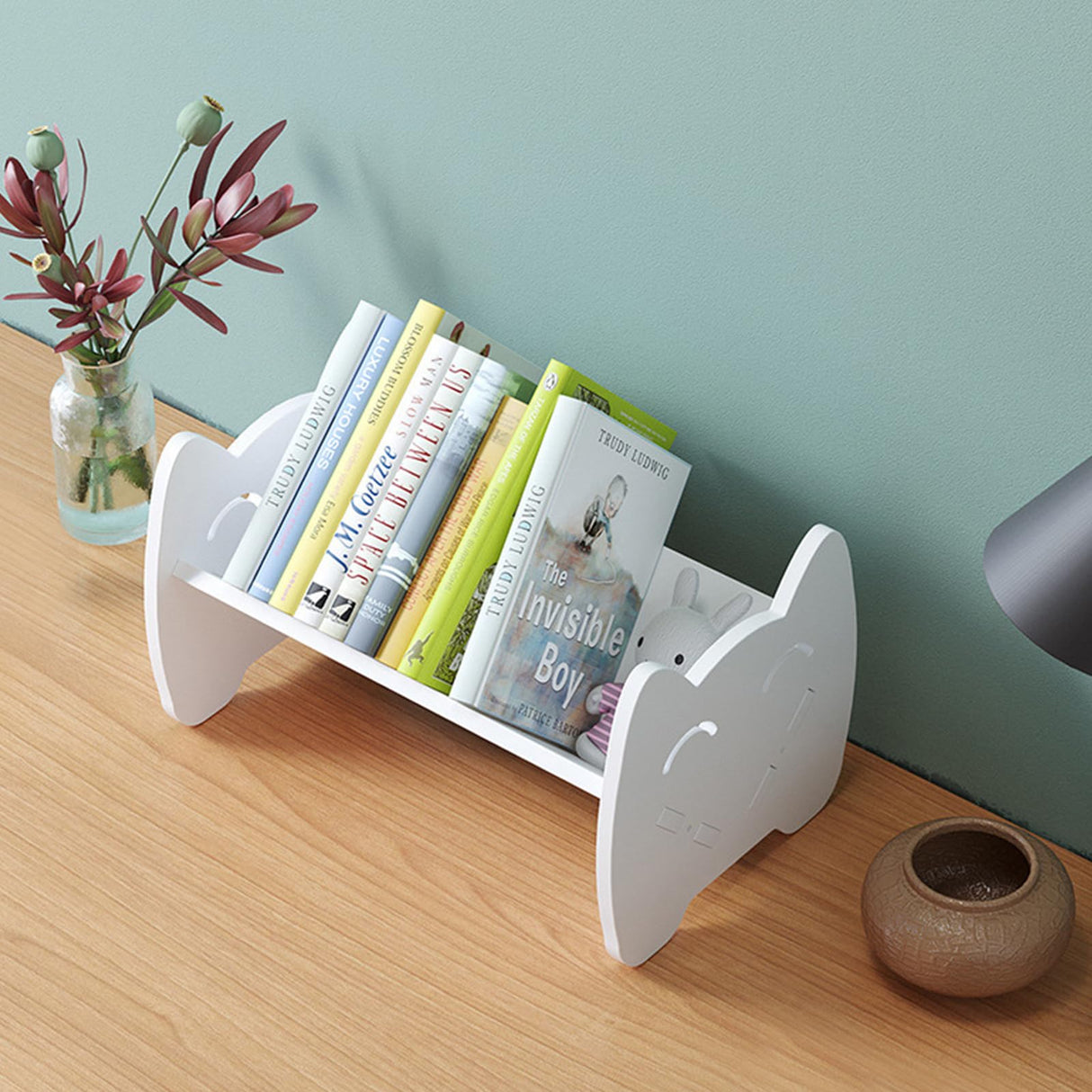 KUAIYU Kids Bookshelf, Mini Desktop Bookshelf with Tilted Shelf for Desk, Tabletop Book Shelf and Storage Rack in Living Room/Office/Home KUAIYU