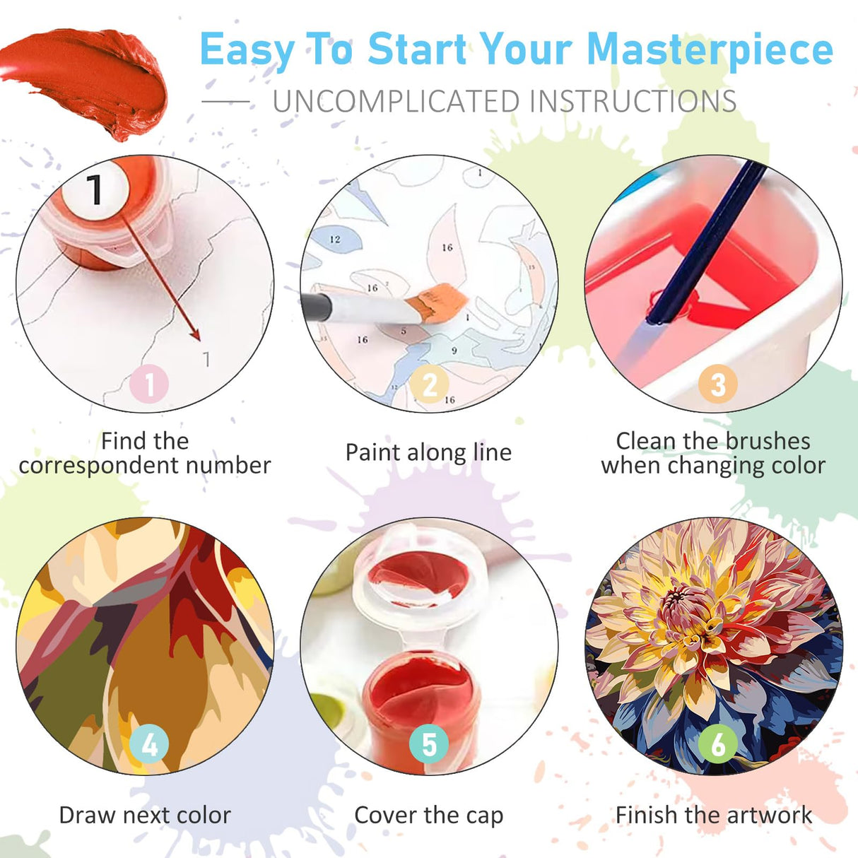 Offito Paint by Numbers Kit for Adults- Flowers Adult Paint by Number Kits on Canvas for Beginners, Flowers DIY Acrylic Oil Number Painting Kits for Home Wall Decor Gift 16"x20" (Without Frame) Offito