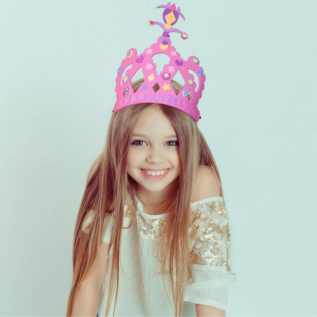 Wilde Tyke Girls Tiara and Crown Crafts Kit (12 Pack, 400 Foam Pieces) Princess Party Favor for Kids (TM) Wilde Tyke