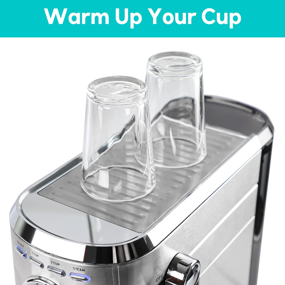 CASABREWS Espresso Machine 20 Bar, Compact Espresso Maker with Steam Milk Frother, Stainless Steel Coffee Machine with 34oz Removable Water Tank for Cappuccino, Latte, Silver CASABREWS