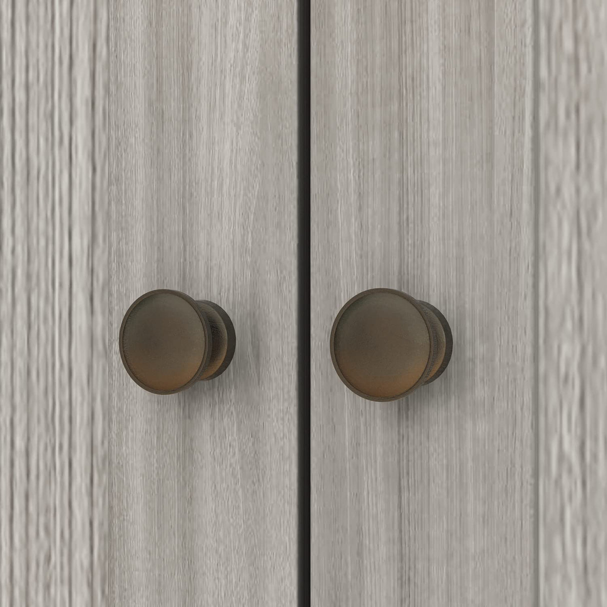 AIEGLE Large Kitchen Hutch Cabinet, Storage Cupboard Pantry with Glass Doors, Drawers & Countertop, Floor Kitchen Pantry Storage Cabinet Utility Buffet, Wooden Grey (61.2" L x 18.1" W x 75.9" H) AIEGLE