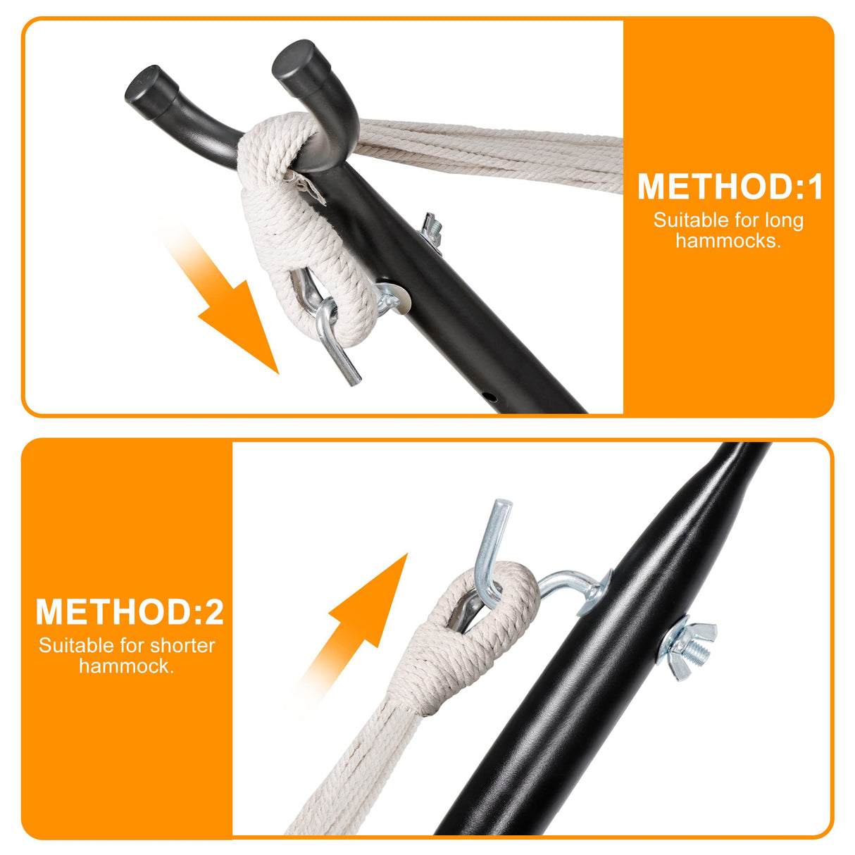 SUPER DEAL Portable 9FT Hammock Stand, Heavy Duty 2 Person 620 LBS Capacity Steel Hammock Frame with Portable Carrying Case, Adjustable 6 Optional Hook Positions, Weather Resistant Black SUPER DEAL