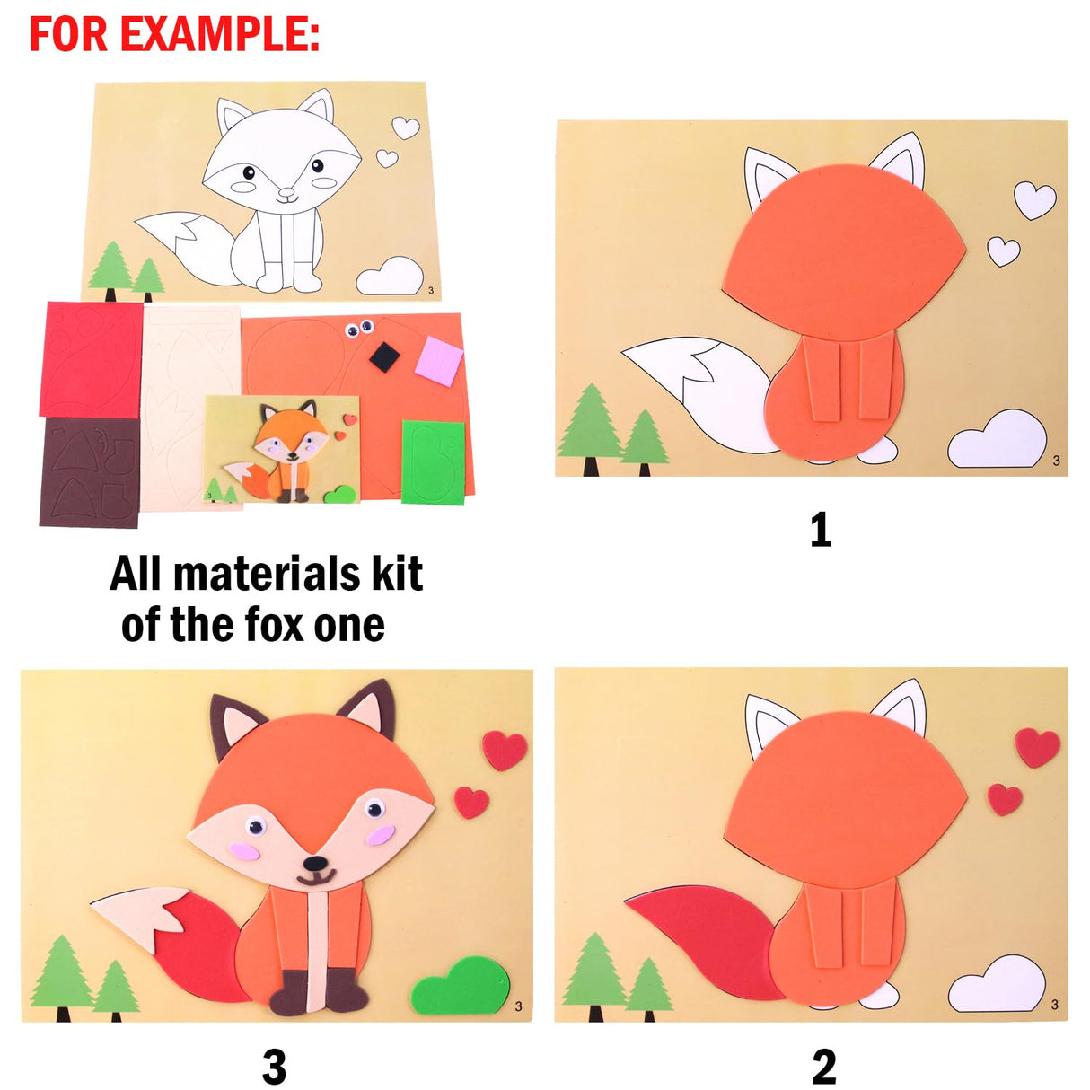 Lovyan 3D EVA Foam Stickers for Toddlers 12PCS Sticky Foam DIY Craft Preschool Art Class Drawing Sticker Puzzle Art Kit for Kids Boys Girls (Animals) Lovyan