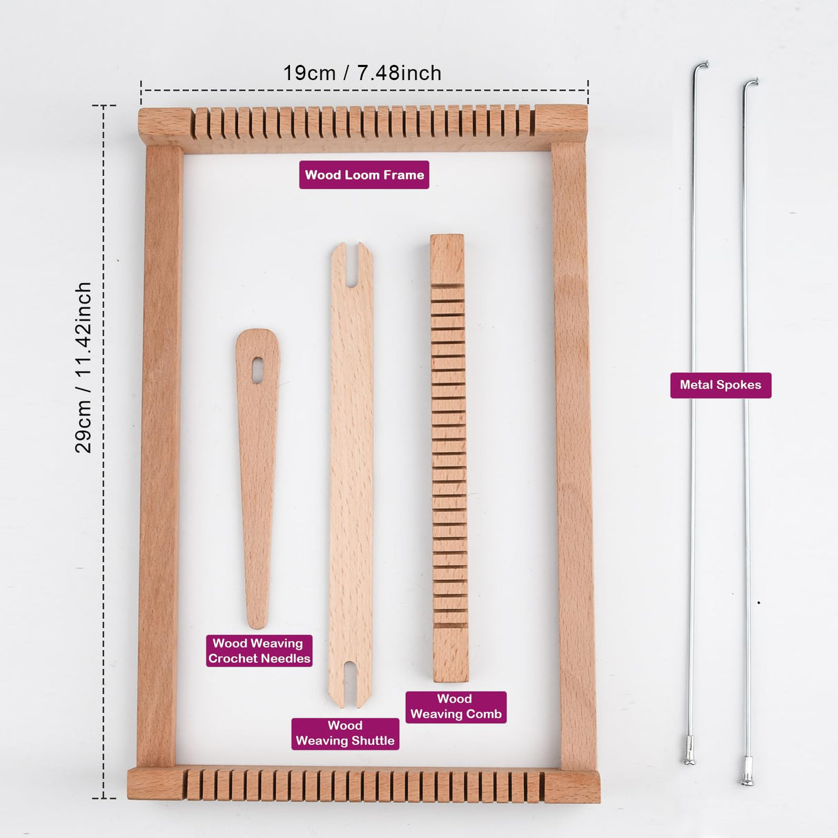 LYKTRIX Weaving Loom for Kids, Wooden Weaving Kit, Loom Kit for Kids Ages 8-12, Great Knitting Looms for Beginners and Girls Over 6 Years Old, Contains Enough Weaving Yarn 11.4" x 7.5" LYKTRIX