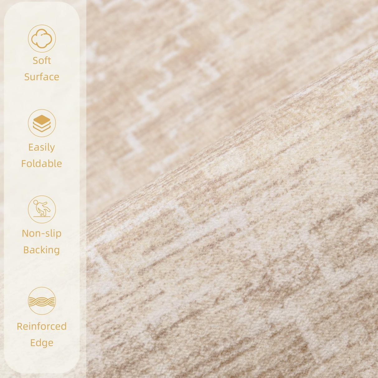 Moroccan Large Area Rug 5x7 - Soft Machine Washable Geometric Boho Distressed Farmhouse Rug Morden Stain Resistant Indoor Floor Carpet for Bedroom Dining Table Nursery Home Office (5 x 7, Beige) Aoyaomi