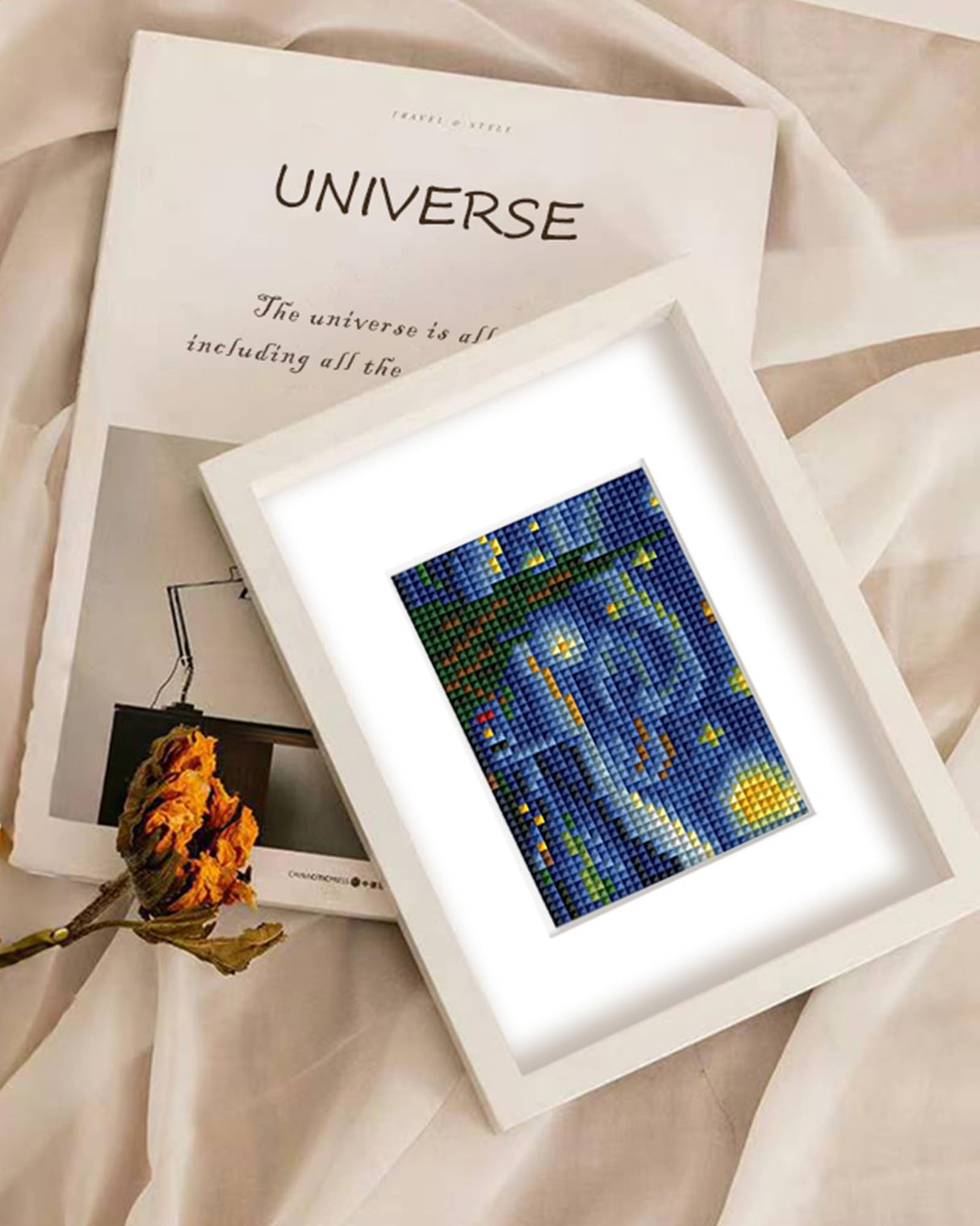 PeakLuv 12Pcs Small Diamond Art Kits Small Diamond Painting Kits, Classic Masterpiece Mini Diamond Art Kits for Beginners, Square Drill Mini Gem Painting 1-Hour Painting for Home Desktop Decor, 6X7in PeakLuv