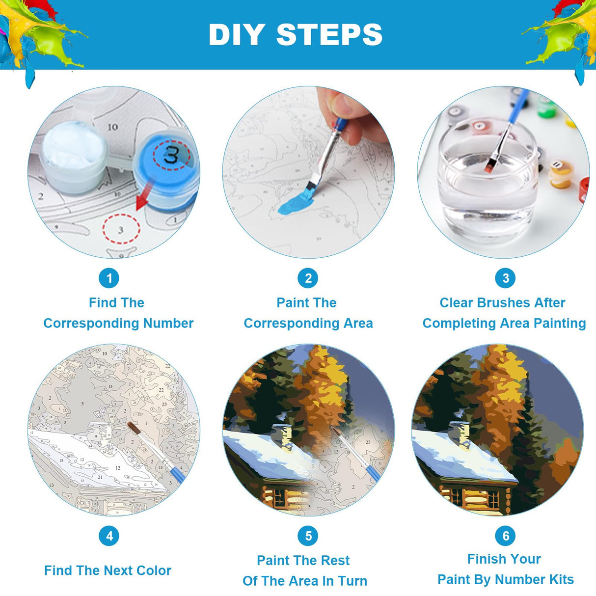 NEWENMO Mountain Paint by Numbers Kit for Adults,Paint by Numbers on Canvas Unframed, DIY Oil Painting Perfect for Beginner, Craft, Hobbies and Home Wall Decor 16x20 Inch NEWENMO