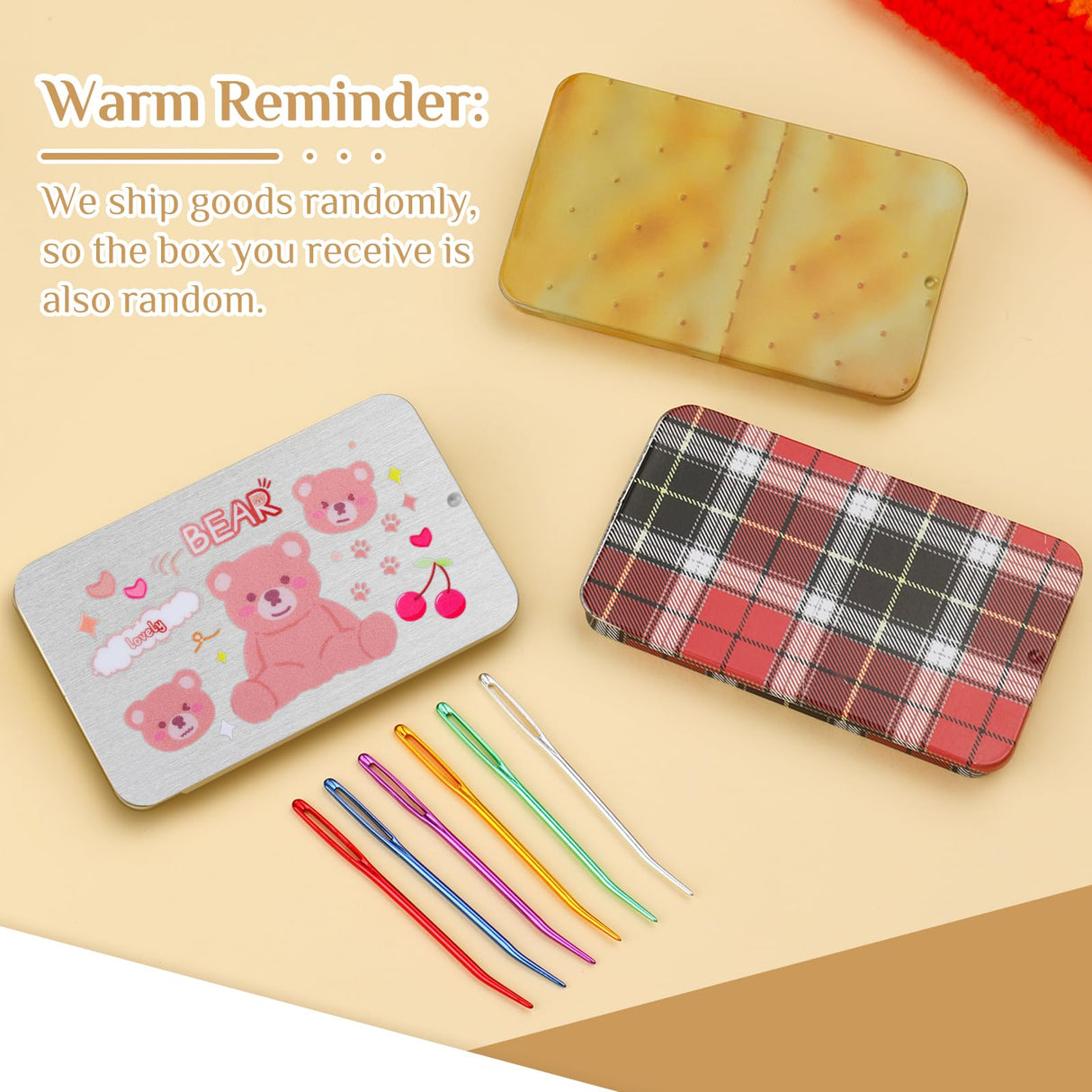 18 Pieces Yarn Needle,Tapestry Needle Bent Embroidery Needles Bent Tip Needles,Large-Eye Blunt Needles with Random Box for Knitting Crochet (Random Color) UOOU