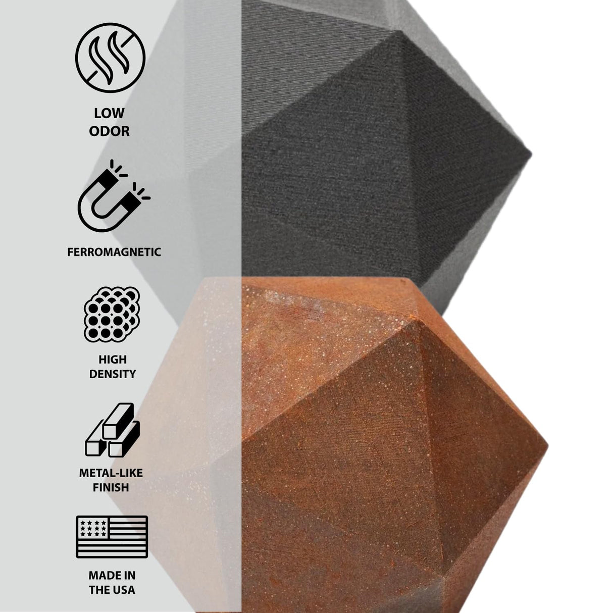 Protopasta Ferromagnetic Iron PLA 3D Printer Filament | ProtoPlant Metal-Filled PLA Plastic Printer Filament with 45% Iron | Patina Friendly Metal Composite Filament | 500g Metallic Spool Proto-Pasta